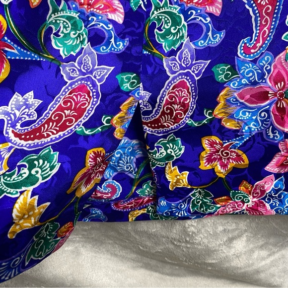 Vtg Maggy London Petites 100% Silk Floral Paisley Maximalist Skirt Set Quirky 6 - Picture 10 of 12